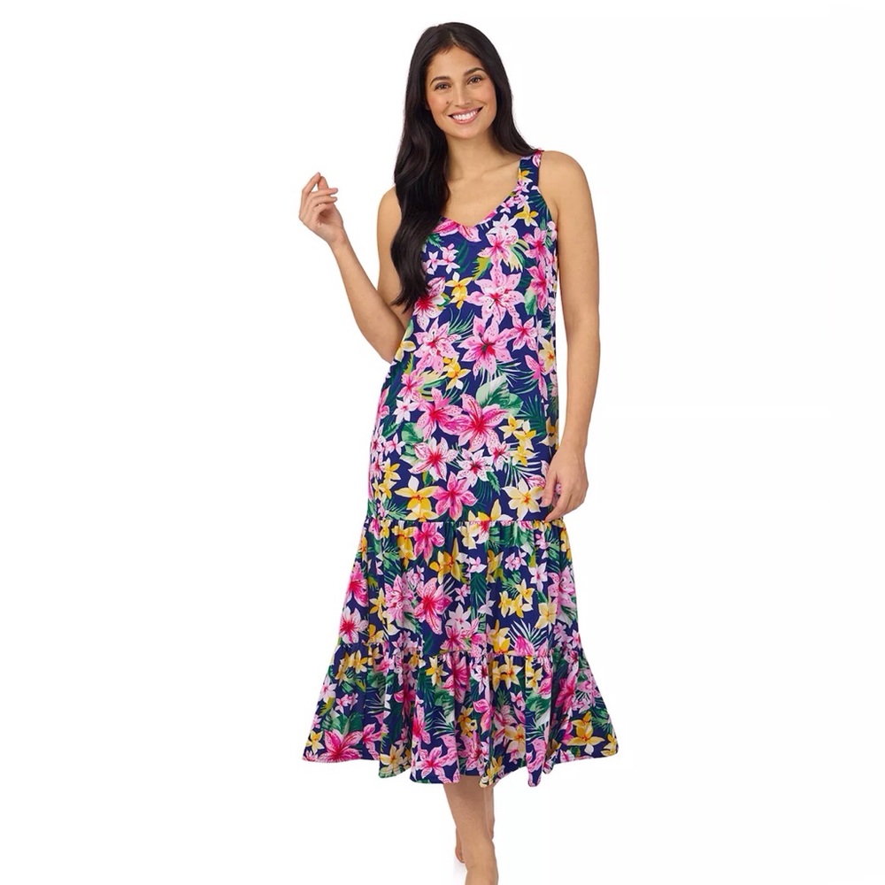 NWT Cuddl Duds Floral Sleeveless Maxi Dress